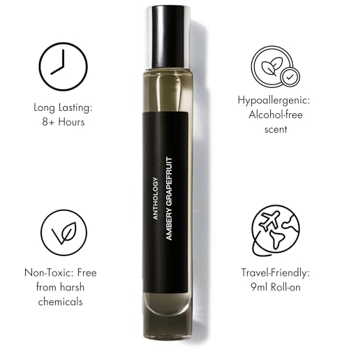 Ambery Grapefruit Perfume Oil 0.3 oz Rollerball - Alcohol-Free Travel Size