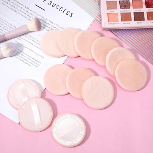12 Velour Makeup Powder Puffs - 2.36 Inch Soft Face Pads