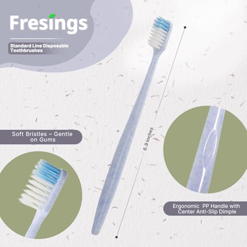 Bulk Disposable Toothbrushes 48 Count | Individually Wrapped Soft PBT Bristles