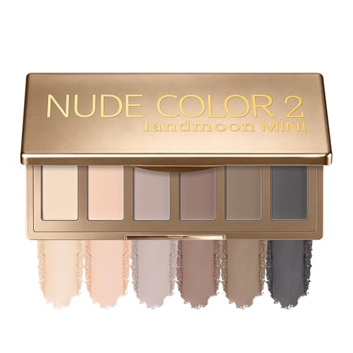 LANDMOON Neutral Matte Mini Eyeshadow Palette - 6 Colors, Long-Lasting & Vegan