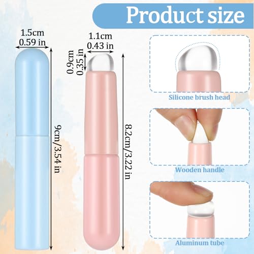 Reusable Silicone Lip Brush Set with Macaron Colors - Lip Gloss & Balm Applicators