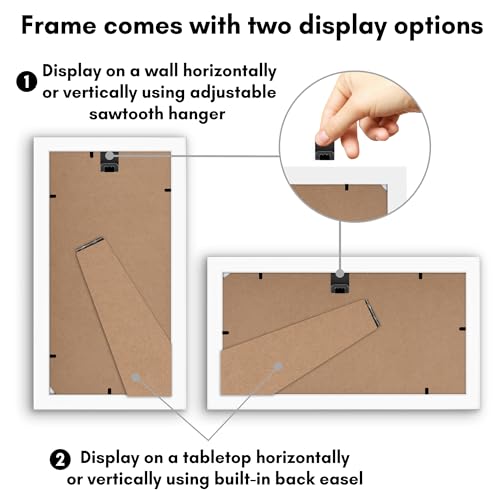 Americanflat 5x10 Document Frame - White, Shatter-Resistant Glass