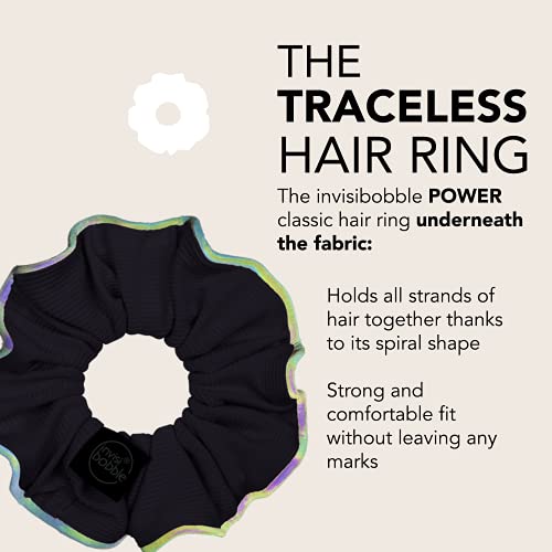 Invisibobble Spiral Hair Ties with Night Reflective Trim – Strong Elastic Hair Rings for Thick Hair