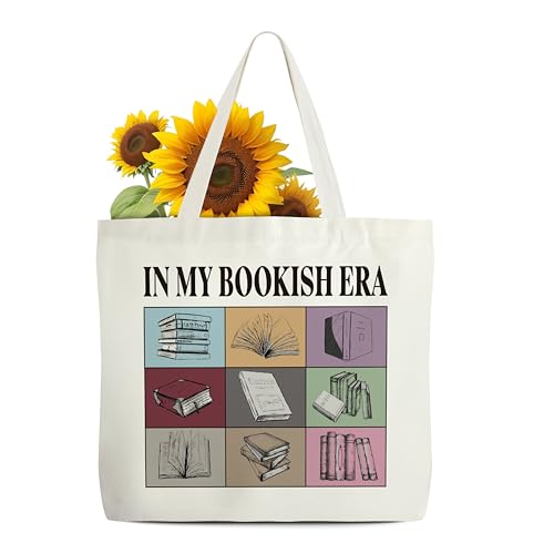 Book Tote Bag - Canvas Shoulder Bag for Book Lovers