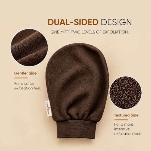 Jardin D'Oleane Moroccan Kessa Glove Scrub Brown - Exfoliating Bath Tool