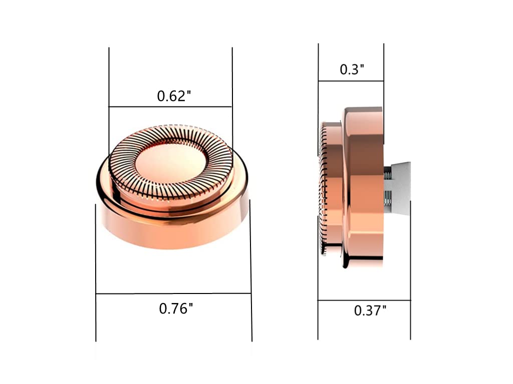 Facial Hair Remover Replacement Heads, for Flawless Finishing Rose Gold-Plated Blade Head, Cover Perfect and Smooth Finishing, 6 Pcs Rose Gold, Generation 1 Single Halo (Rose Gold-3Pcs)