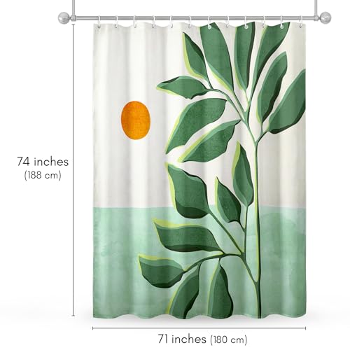 Boho Shower Curtain 71x74 - Water-Resistant Polyester with Hooks