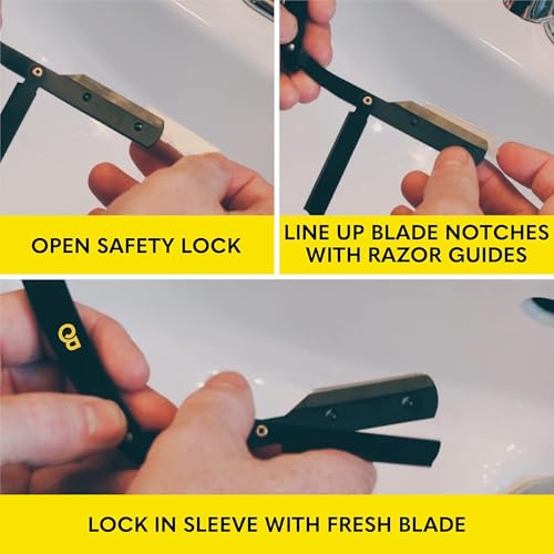 Premium Black Straight Razor Kit for Men - Barber Quality Shaves