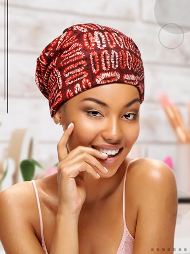 Sintege Floral Pattern Satin Lined Sleep Bonnet Set for Women & Men - Cancer Chemo Cap