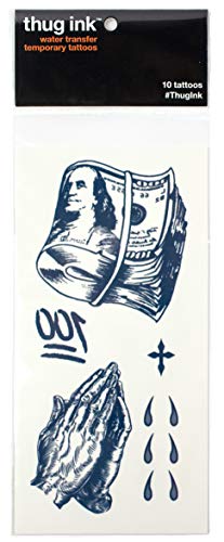 Halloween Temporary Tattoos Set - 10 Hip Hop Designs for Costumes