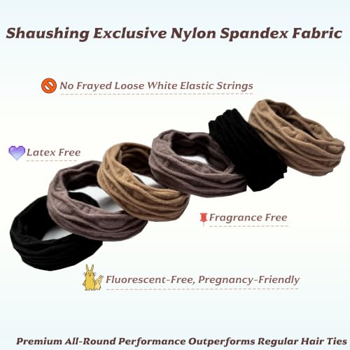 Lilac Purple Seamless Nylon Hair Ties for Thick & Curly Hair - No Damage, 10 Pack