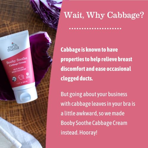 Earth Mama Booby Soothe Cabbage Cream - 2 oz - Breast Cream for Breastfeeding Discomfort and Weaning