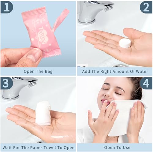 Classycoo Compressed Cotton Towels - 100 PCS Portable Face Cloths