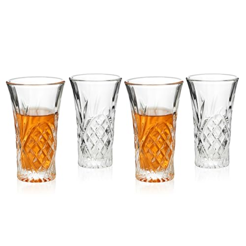 BCnmviku 4-Pack Heavy Base Shot Glasses 65ML for Tequila & More