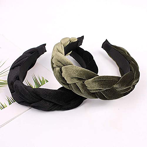 IvyU Large Padded Velvet Braided Headbands for Women - YHB-003