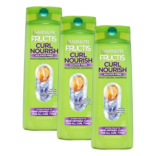 Garnier Fructis Curl Nourish Sulfate-Free Shampoo, 12.5 Fl Oz - Pack of 3