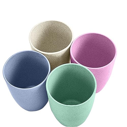 Unbreakable Plastic Toothbrush Cup Set - 4 Pack Bathroom Travel Organizer