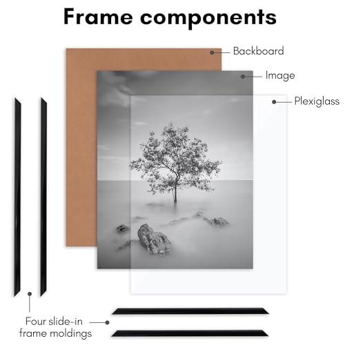 Americanflat 11x14 Black Picture Frame 3-Pack with Slide-In Front Cover