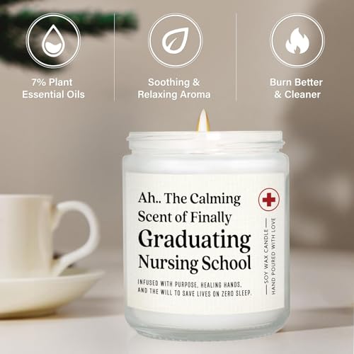 Nurse Graduation Gift Soy Candle - Lavender Scented 7oz for Future RNs