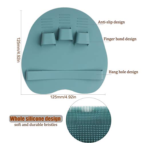 HOMMIESAFE Eucalyptus Green Silicone Shower Brush - Exfoliating Body Scrubber & Skin Massage