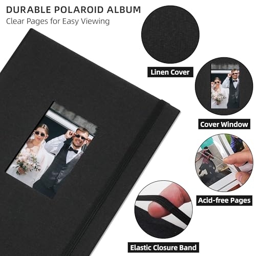 Vienrose Mini Polaroid Photo Album for 208 Photos - 2x3 Inch Black