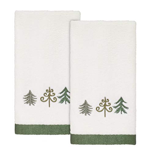 Avanti Linens Christmas Trees Fingertip Towels Set of 2 - Soft Cotton