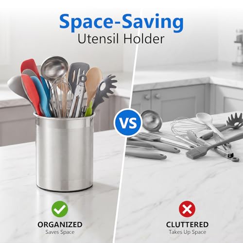 Extra Large 360° Rotating Stainless Steel Utensil Holder