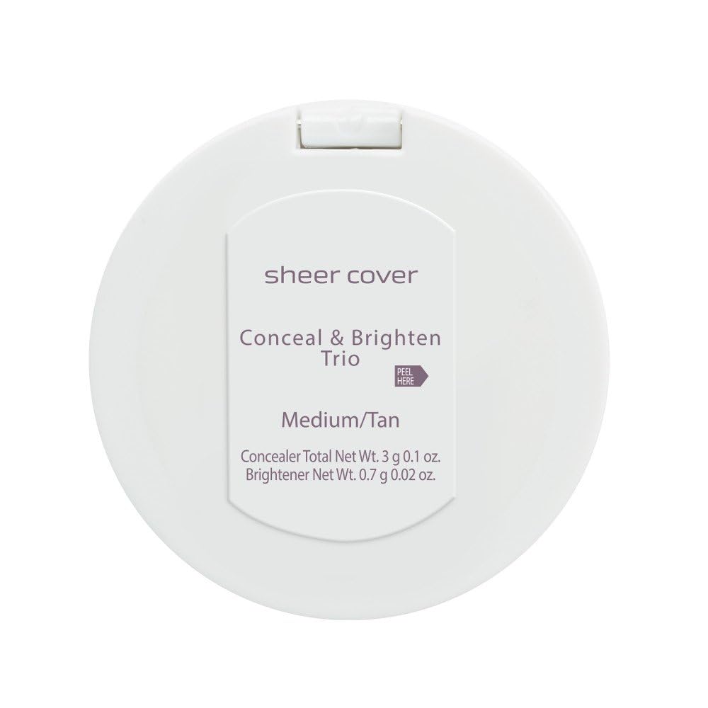 Conceal and Brighten Highlight Trio - Two-Toned Concealers & Shimmering Highlighter | Medium/Tan Shade, 3g