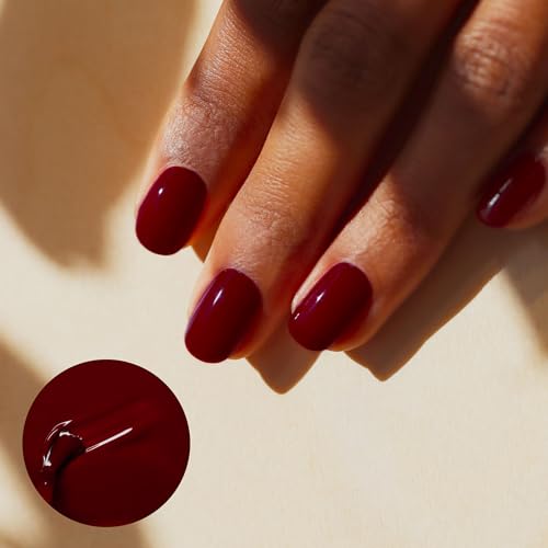 Manucurist Green Dark Pansy Burgundy Vegan Nail Polish - Long-Lasting, Fast-Dry