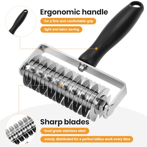 Ecavria Premium Stainless Steel Pastry Lattice Roller Cutter