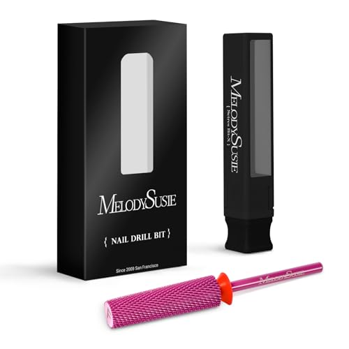 MelodySusie Pink Blossom Fine Tapered Nail Drill Bits 3/32'' Carbide for Manicure & Pedicure