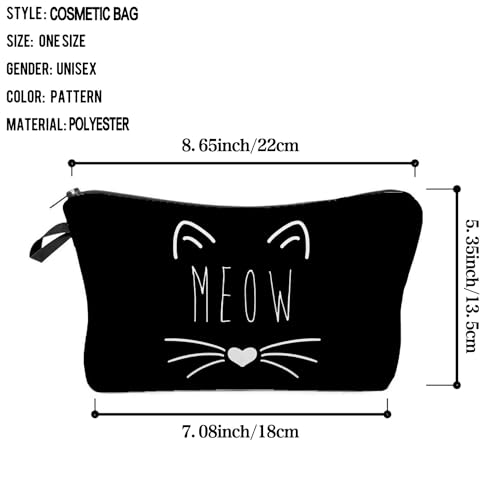 Livel lhood Minimal Black Cat Makeup Zipper Bag hz7501 – Small Cosmetic Bag for Women & Gifts