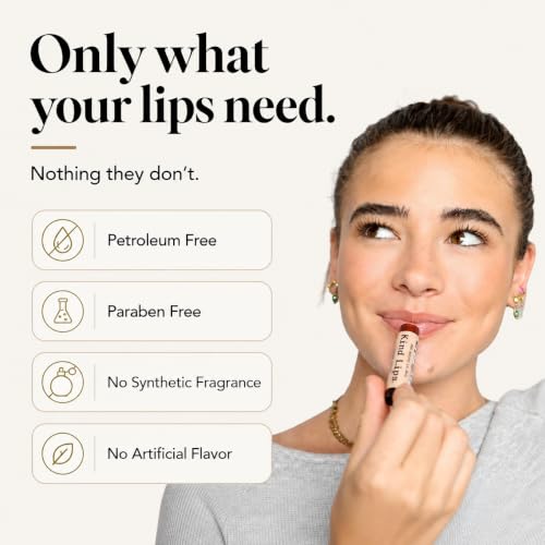 Kind Lips Organic Lip Balm SPF 15 - Natural Mineral Sun Protection, 3 Pack