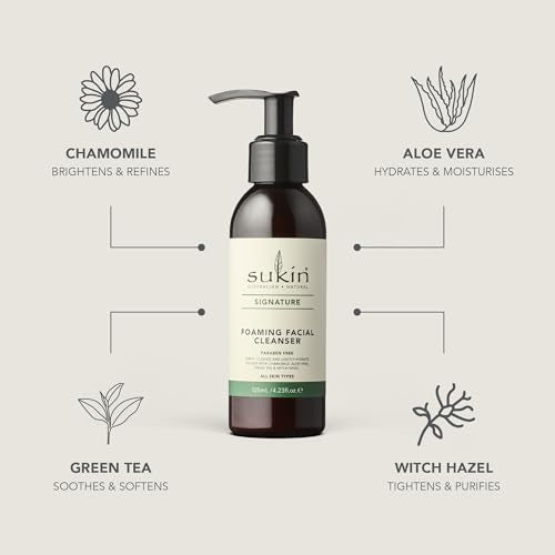 Sukin Signature Foaming Facial Cleanser with Chamomile & Aloe Vera - 4.23 Oz