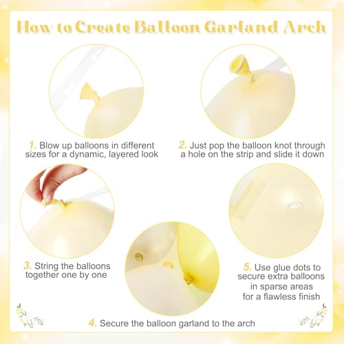 Yellow Balloon Arch Kit - 126Pcs Double Stuffed for Parties