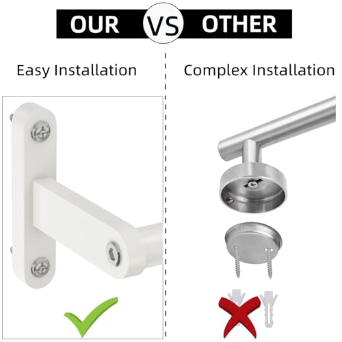 16-Inch Wall-Mounted Towel Bar - Heavy Duty Stainless Steel Rack