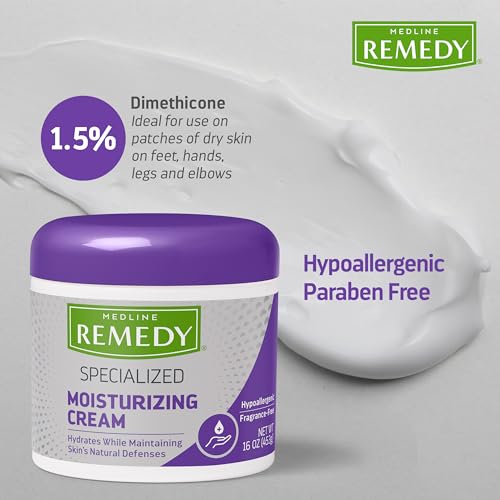 Medline Remedy Specialized Moisturizing Body Cream, 1.5% Dimethicone, 16 oz