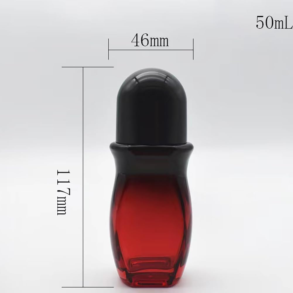 50ml Glass Roller Bottles - 2pcs Refillable Empty Bottles for Perfume & Essential Oils | Durable Design