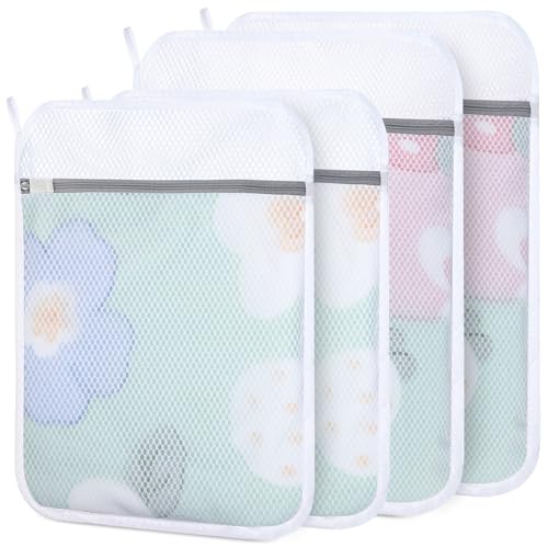 4-Pack Honeycomb Mesh Laundry Bags for Delicates - 2L & 2XL