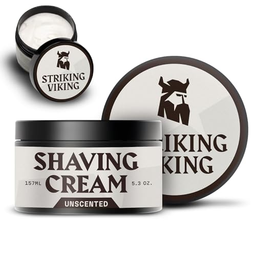 Striking Viking Men's Unscented Shaving Cream 5.3 Oz - Sensitive Skin Formula
