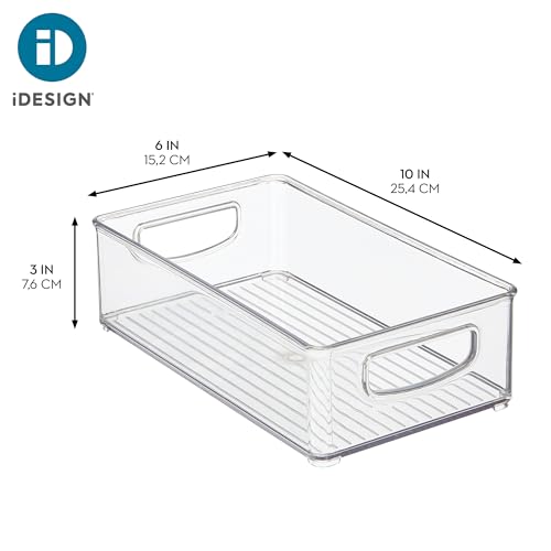 iDesign Stackable Pantry Bins with Handles - Set of 2 Clear Storage Containers