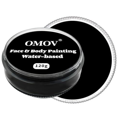 OMOV Black Face Paint Palette - 120g Non-Toxic, Water-Activated for SFX Makeup