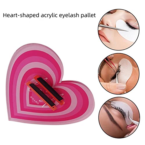 Heart-Shaped Acrylic Eyelash Extension Grafting Palette - 12x9cm