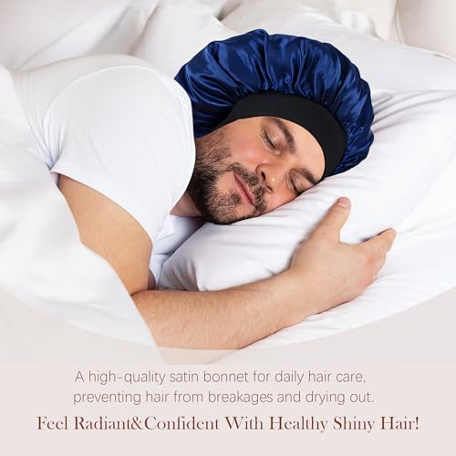 Choshion Satin Bonnet Set F for Men & Women, Reversible Sleep Hair Cover