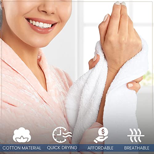 KAHAF Collection 24 Pack Cotton Wash Cloths - Soft & Absorbent
