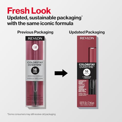 Revlon ColorStay Overtime Liquid Lipstick, 350 Bare Maximum - Long Lasting & Moisturizing