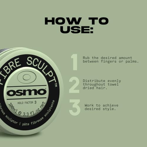 Osmo Fibre Sculpt Strong Hold Hair Wax - New Packaging, 3.38 oz, Vegan Styling Product