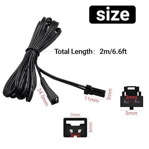 HAMRVL 10-Pack 2m Flexible Extension Cables for Under Cabinet Lighting