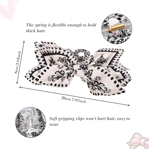 Hadutrek 3PC Bow Claw Clips - Large Hair Bows for Thick Hair