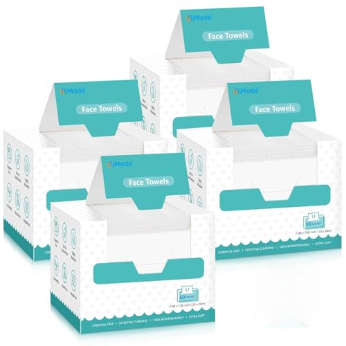 UNIMADE Disposable Face Towels 4-Pack, 200 Count Soft Facial Wipes